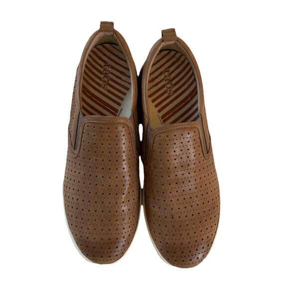 Taos Court Loafer Women’s Size 11 Tan Perforated Leather Slip On Casual Sneaker - Picture 1 of 10